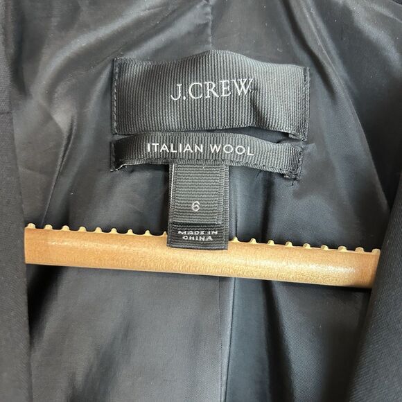 j. crew Italian Wool blazer Womens 6 Black One Button h6203 Classic Timeless - Picture 5 of 8